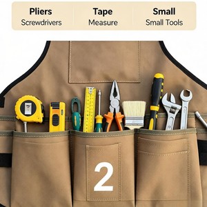 Canvas Tool Apron Adult Utility Work Apron Multi Pocket Garden Repair Apron for <b>Cooking</b> and Workshop Use - Product Image 6