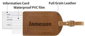 ป้ายติดกระเป๋าเดินทางหนังแท้สุดหรู ป้องกันข้อมูลส่วนตัว ป้ายกระเป๋าเดินทางพร้อมโลโก้สั่งทำ ป้ายติดกระเป๋าเดินทางราคาส่ง LMP-0160 - Product Image 2