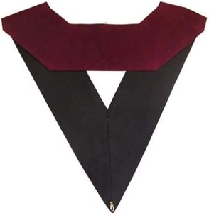 Masonic Officer's collar - AASR - 13th degree Collar made from high-quality crimson velvet - Black back - Product Image 4