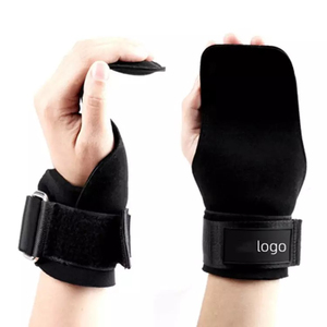 ที่จับฝ่ามือหนังสีเหลืองแบบไม่มีนิ้ว ปรับได้ สำหรับออกกำลังกาย รองรับมือ ยกน้ำหนัก บาร์เบล ยิมนาสติก ที่จับฝ่ามือ OEM - Product Image 3