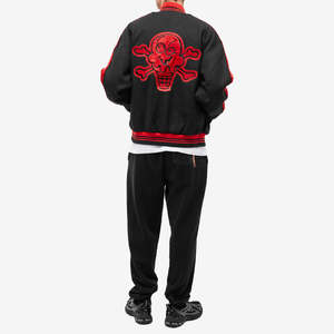 Custom Unisex <b>Varsity</b> <b>Jacket</b> Letterman Baseball <b>Jacket</b> Streetwear Patchwork Embroidery <b>Black</b> <b>Red</b> Wool Bomber <b>Jacket</b> Hip Hop - Product Image 4