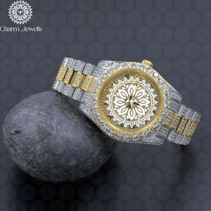 Reloj de Lujo Charm_Jewells de Acero Inoxidable, Esfera Redonda de 38 mm con Incrustaciones de Diamantes, Cuarzo Analógico, Correa de Moda para Mujer de 18 mm - Product Image 1