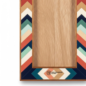 <b>Designer</b> Wooden Picture <b>Frame</b> | Colorful Geometric Inlay | Modern Home Decor <b>Frame</b> - Product Image 3