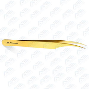 Pinces à cils jaunes professionnelles pour extensions de cils, avec options de logo personnalisé, outil de précision, prix de gros - Product Image 4