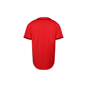 Maillot de baseball personnalisé pour équipe, respirant, en mesh, uniforme de softball, chemise de baseball rouge unie à boutons pour l'entraînement - Product Image 6