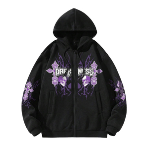 Sweat à capuche unisexe SHY SPORTS personnalisé avec impression DTF et broderie, 100 % coton, motif graphique lettres croisées de haute qualité, cordon de serrage - Product Image 1