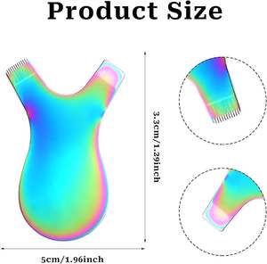 Mini peigne à cils en acier inoxydable en forme de Y, brosse de teinture réutilisable, séparateur de cils pour usage en salon, infusé à la kératine, sans odeur, 2-en-1, DIY - Product Image 4