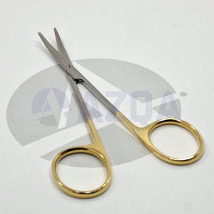 Tijeras Quirúrgicas de Disección TC con Mango Dorado Manual, Marca del Cliente AZ-H-418, con Inserciones de Carburo de Tungsteno para Uso Quirúrgico - Product Image 2