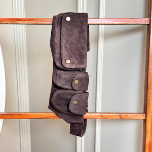 Nouvelle ceinture utilitaire en cuir suédé unisexe personnalisée avec 6 poches sac banane minimaliste-sac banane de style voyage - Product Image 3