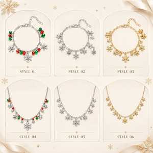 Collar con Colgante de Copo de Nieve para Mujer, Plata 925, Chapado en Oro, Cristal, Diamantes de Imitación, Cadena Clásica, Joyería, Regalo - Product Image 1