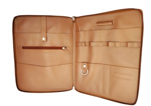 Custom Logo Genuine Leather Padfolio Business Portfolio <b>File</b> Folder Durable Portable Office Accessories Organizer Large Capacity - Product Image 3