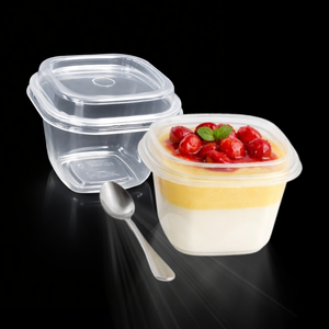 Unique Food Graded Square <b>Cup</b> 8 Oz <b>Plastic</b> PP Polypropylene for Aesthetic Cold <b>Drink</b> made in Indonesia - Product Image 3