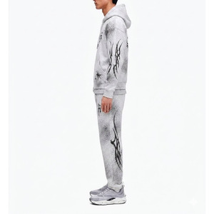 Track Suit 2 Piece Sun Faded Screen Print logo Set <b>Top</b> Quality Adult Tracksuits Men and Women <b>Sweat</b> Suits - Product Image 3