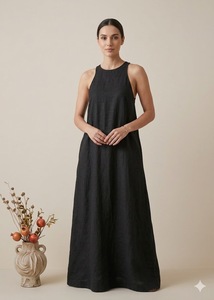 ชุดเดรสลำลองทำมืออย่างประณีต ปี 2026 ออกแบบเองได้ คอวี เปิดด้านหน้า แฟชั่นสำหรับงานปาร์ตี้ พร้อมเข็มขัด ขายส่ง - Product Image 3