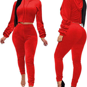 Ensemble deux pièces en velours pour femme, haut court et short, imperméable, respirant, en velours côtelé, ensemble assorti - Product Image 6