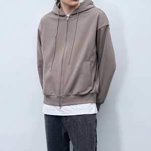 Custom Made French Terry Men's Zipper <b>Hoodie</b> Heavy Weight Pullover Sweatshirts Cotton <b>Lounge</b> Wear Men <b>Oversize</b> Zip up Hoodies - Product Image 1