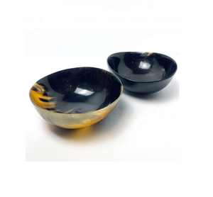 Bol à salade et à fruits vintage en corne de buffle sculptée, vaisselle indienne en corne, idéal pour les cadeaux d'affaires - Product Image 3