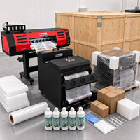 Mesin Transfer Kaos DTF 60cm I3200 XP600 Dual Head dengan Pengering dan Penggoyang Bubuk
