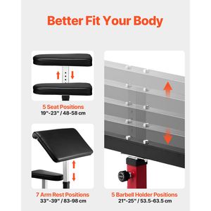 Panca Preacher Curl per Home Gym, Attrezzatura per Allenamento di Forza Bicipiti, Carico Massimo 440 LBS, per Sollevamento Braccia Seduto con Bilanciere e Manubri - Product Image 3