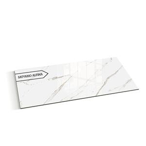 Azulejos de Porcelana Blancos Brillantes con Aspecto de Mármol, Pulidos y Esmaltados, de 60x120 cm (600 x 1200 mm), para Piso, de la India - Product Image 1