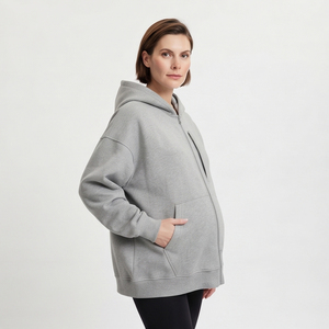 Breastfeeding <b>Nursing</b> Maternity Long <b>Hoodie</b> Women 450gsm Fleece Polyester/Cotton Oversize <b>Nursing</b> Hood Top Breathable - Product Image 1