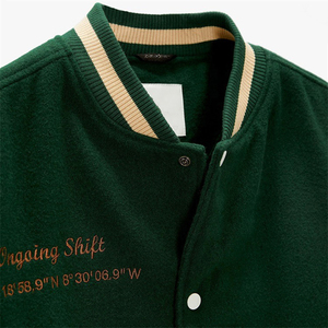 Best Quality Custom Design Green Varsity <b>Jacket</b> Men Embroidered Casual College Baseball <b>Jacket</b> Autumn Wear Men'<b>s</b> <b>Jackets</b> - Product Image 6