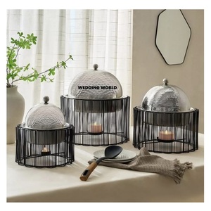 Nouvelle conception tendance de chauffe-plats en métal pour les mariages au Koweït, en Arabie Saoudite et à Dubaï, vaisselle de luxe très vendue, casserole en métal. - Product Image 1