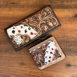 Venta al por mayor de cuero mecanizado a mano RFID bloqueo titular de la tarjeta de crédito cartera y cuero genuino de lujo diseñador largo Ases cartera conjuntos - Product Image 4