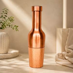 Bouteilles d'eau en cuivre réutilisables, vaisselle en métal avec couvercle à vis, étanches, compatibles lave-vaisselle, pour boire directement, voyage, randonnée, camping - Product Image 6