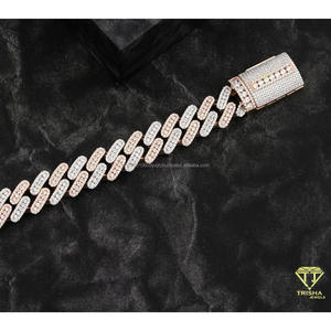 สร้อยข้อมือคิวบันลิงค์แบบหรูหราประดับเพชรโมอิสซาไนต์ VVS พร้อมดีไซน์เครื่องประดับฮิปฮอปสุดพรีเมียม - Product Image 3
