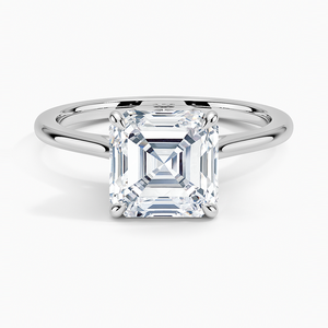 Bague BOJ 082 en argent 925, coupe Asscher, sertie de pierres florales, solitaire diamant 2 carats, couleur D, VVS1, moissanite certifiée GRA, en solde - Product Image 1