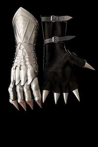 Guantes de Acero Estilo Medieval Moderno, Plateados, con Grabado, Diseño Antiguo, Accesorio para Cosplay - Product Image 4