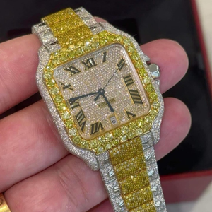Reloj de Diamantes Cultivados en Laboratorio de Alta Calidad, Totalmente Personalizado, para Hombre, Estilo Hip Hop, Regalo de Joyería de Diamantes - Product Image 1