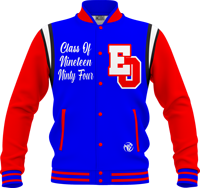 Jaket Varsity Panther Pride Musim Dingin Biru Merah Lengan Panjang Kancing Depan Bordir Pola Solid Unisex Dewasa Regular Fit