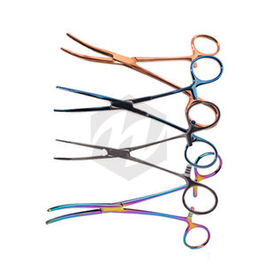 คีมหนีบห้ามเลือดสำหรับผ่าตัด ใช้ได้ทั้งทางทันตกรรมและสัตวแพทย์ อุปกรณ์การแพทย์คุณภาพสูง คีมคาร์มัลต์โค้ง ขนาด 6 1/4 นิ้ว เคลือบสี - Product Image 5