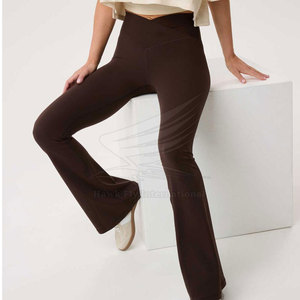 Latest Design Customized Yoga <b>Legging</b> Wholesale Women <b>Flare</b> <b>Legging</b> Elastic Waist Mid Solid High Quality Breathable Lightweight - Product Image 4