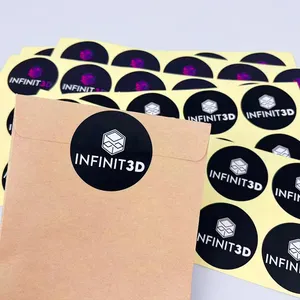 สติกเกอร์ติดสินค้าแบบวงกลม พิมพ์ลายตามสั่ง กันน้ำ ผลิตจากไวนิล สำหรับโลโก้ธุรกิจ พิมพ์ด้วยระบบ UV เหมาะสำหรับร้านแฮมเบอร์เกอร์ - Product Image 1