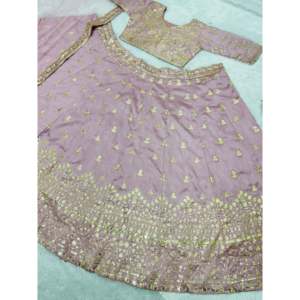 Karma Fashion - Hermoso Lehenga Choli Rosa Bordado con Dupatta para Bodas, Talla M, Hecho de Poliéster - Product Image 3