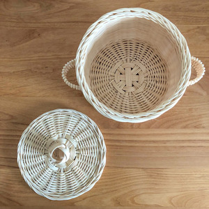 Woven rattan frying pan <b>toy</b> children wooden <b>kitchen</b> <b>toys</b> eco friendly pretend play kitchenware - Product Image 6