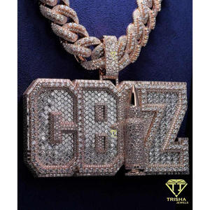 จี้เพชรทรงกระสุน Iced CB4Z ประดับเพชร VVS Lab Grown Diamond รับรองโดย GIA ชุบโรเดียม เงินแท้ 925 สไตล์สตรีทแวร์สั่งทำพิเศษ - Product Image 4