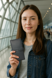 Cartera de Viaje Negra para Pasaporte de WRIZA con Diseño Personalizado y Múltiples Compartimentos para Tarjetas de Crédito, Identificación y Dinero en Efectivo - Product Image 5