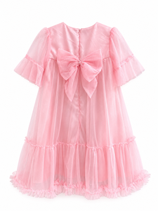 Vestido de Fiesta para Niñas, Color Rosa, con Lentejuelas y Tul, Corte en A |   Elegante Vestido Rosa de Princesa para Cumpleaños - Product Image 2