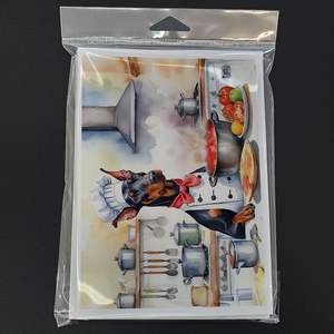 Doberman pinscher เชฟแปลกๆการ์ดอวยพร A7 8ใบพร้อม5x7ขนาดซองจดหมาย - Product Image 3