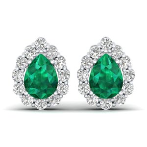 REYES New Design 925 Sterling Silver Moissanite Screw Back <b>Stud</b> Earrings For Women Pear Cut 1.5 Carat <b>Emerald</b> Gemstone Jewelry - Product Image 2