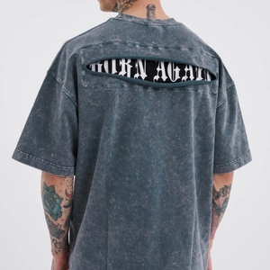 Camiseta Casual Premium para Hombre, Diseño Personalizado, Cómoda, Transpirable, 100% Algodón, Camiseta de Moda, Personalización de Marca, Suministro OEM/ODM - Product Image 3