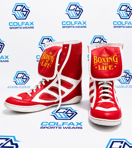 รองเท้าชกมวยขายส่ง No Boxing No Life กันลื่น สวมใส่สบาย เหมาะสำหรับกีฬากลางแจ้ง แบบสั่งทำพิเศษ ตาข่ายร้อยเชือก ระบายอากาศได้ดี ผลิตจากหนัง - Product Image 2