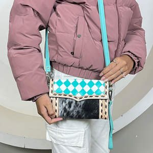 Bolso Bandolera Mini de Estilo Occidental para Mujer, Gran Capacidad, Moderno, Cartera para Teléfono Móvil, Bolso de Mano de Cuero con Diseño a Cuadros - Product Image 4