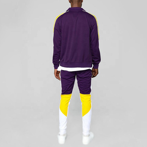 Conjunto deportivo de dos piezas para hombre con bloques de color, chaqueta con cierre y cuello vuelto y pantalones largos. - Product Image 6