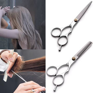 Tijeras de Peluquería Profesionales de Hoja Recta de Alta Calidad de 5.5-6 Pulgadas para Entresacar y Peinar el Cabello, Accesorios para Corte de Cabello - Product Image 1