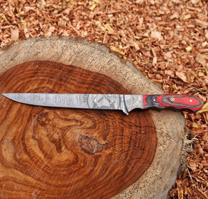 Top Trending Custom Handmade Damascus Steel Fish Fillet <b>Knife</b> | 8" Flexible Blade <b>Kitchen</b> Outdoor Tool Gift for Fish Lovers - Product Image 4